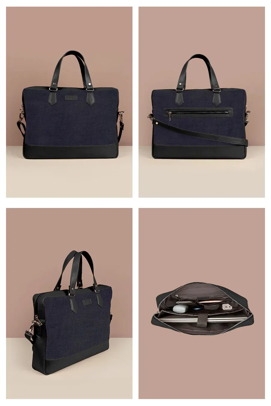 Ross Soft Jute 15 Inch Laptop Bag for Men