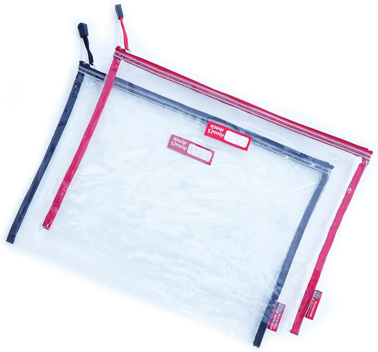 Rough Enough Plastic File Folder Clear Document Holder Bag Pouch with YKK Zipper for A4 Paper Letter Legal Size Office Art Supplies Storage