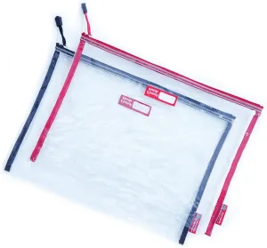 Rough Enough Plastic File Folder Clear Document Holder Bag Pouch with YKK Zipper for A4 Paper Letter Legal Size Office Art Supplies Storage