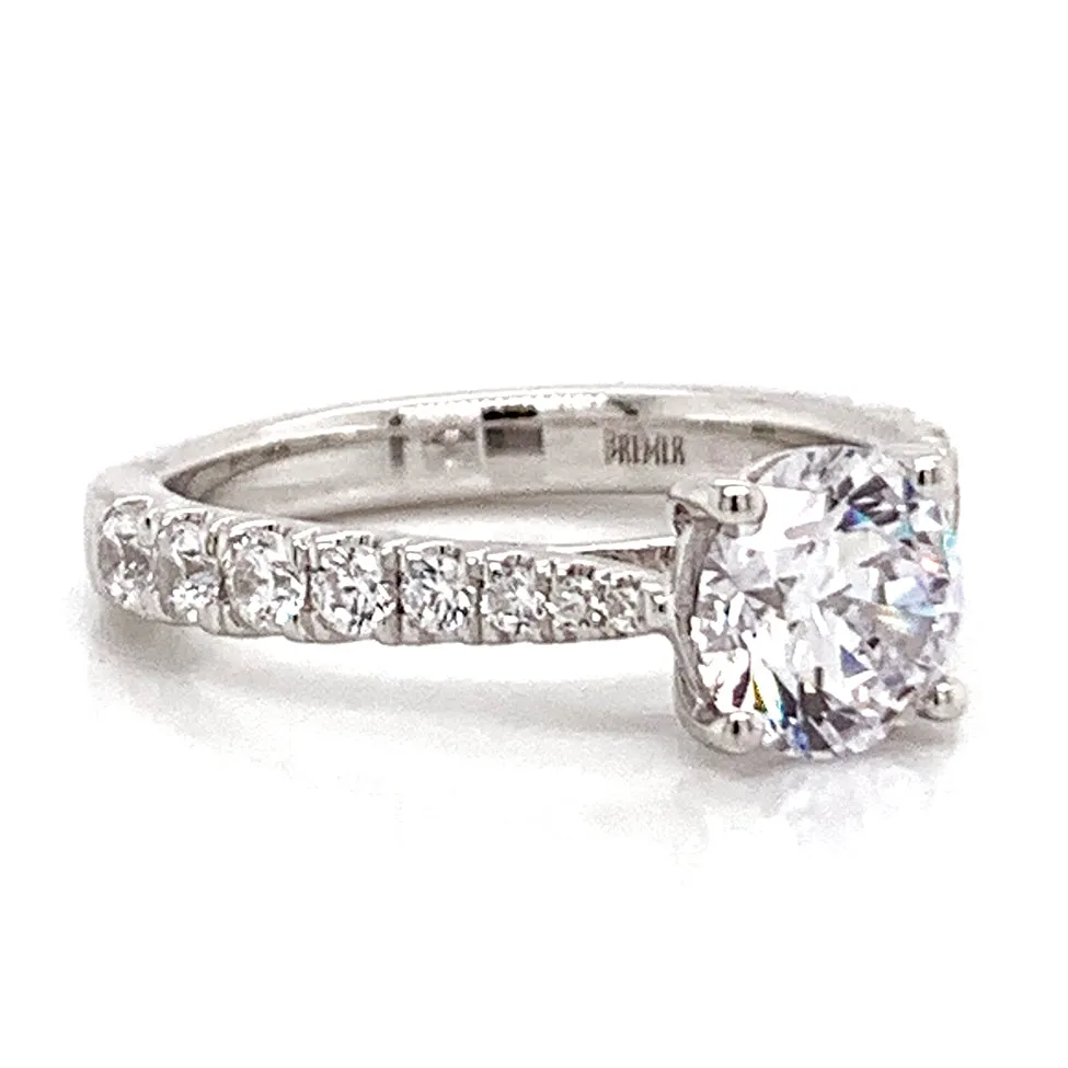 Round Diamond Engagement Ring Setting in White Gold