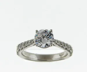 Round Diamond Engagement Ring Setting in White Gold