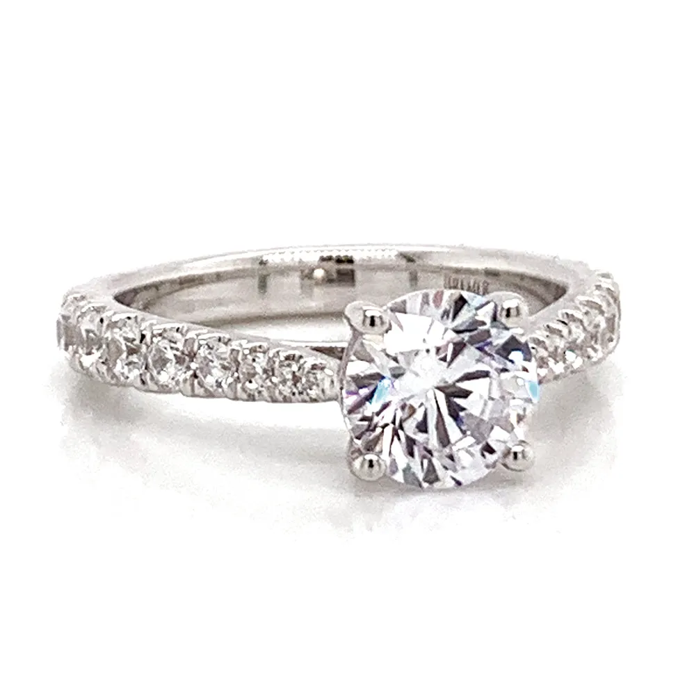 Round Diamond Engagement Ring Setting in White Gold