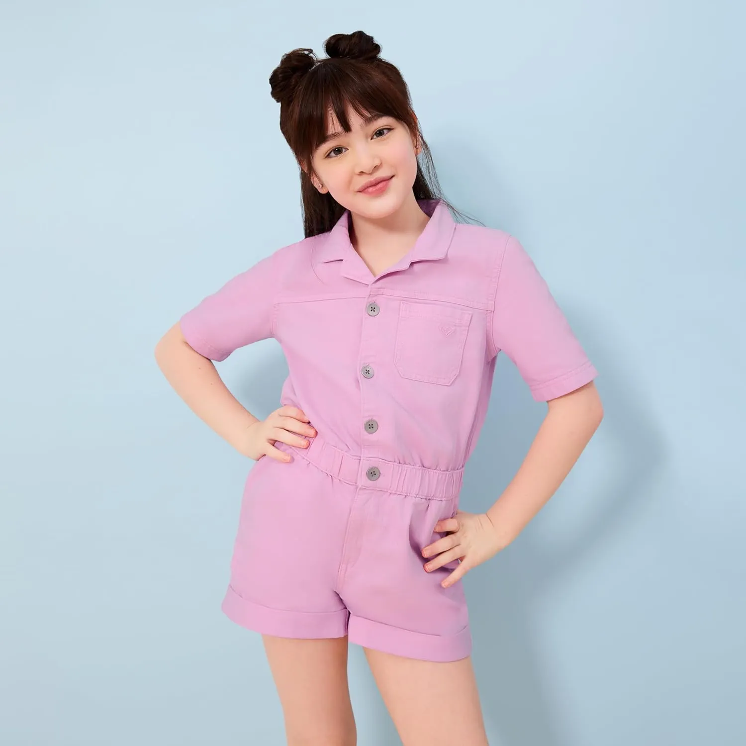 Roxy Girls Oceanview Jumpsuit, Casual Fit, Short Sleeves & Elastic Waistband