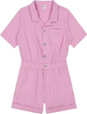 Roxy Girls Oceanview Jumpsuit, Casual Fit, Short Sleeves & Elastic Waistband