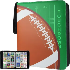 Rugby 900 Card Binder with 9 Pockets, Durable Waterproof PU Material, Acid Free Polypropylene Inner Sleeves, Suitable for All Trading Card Types