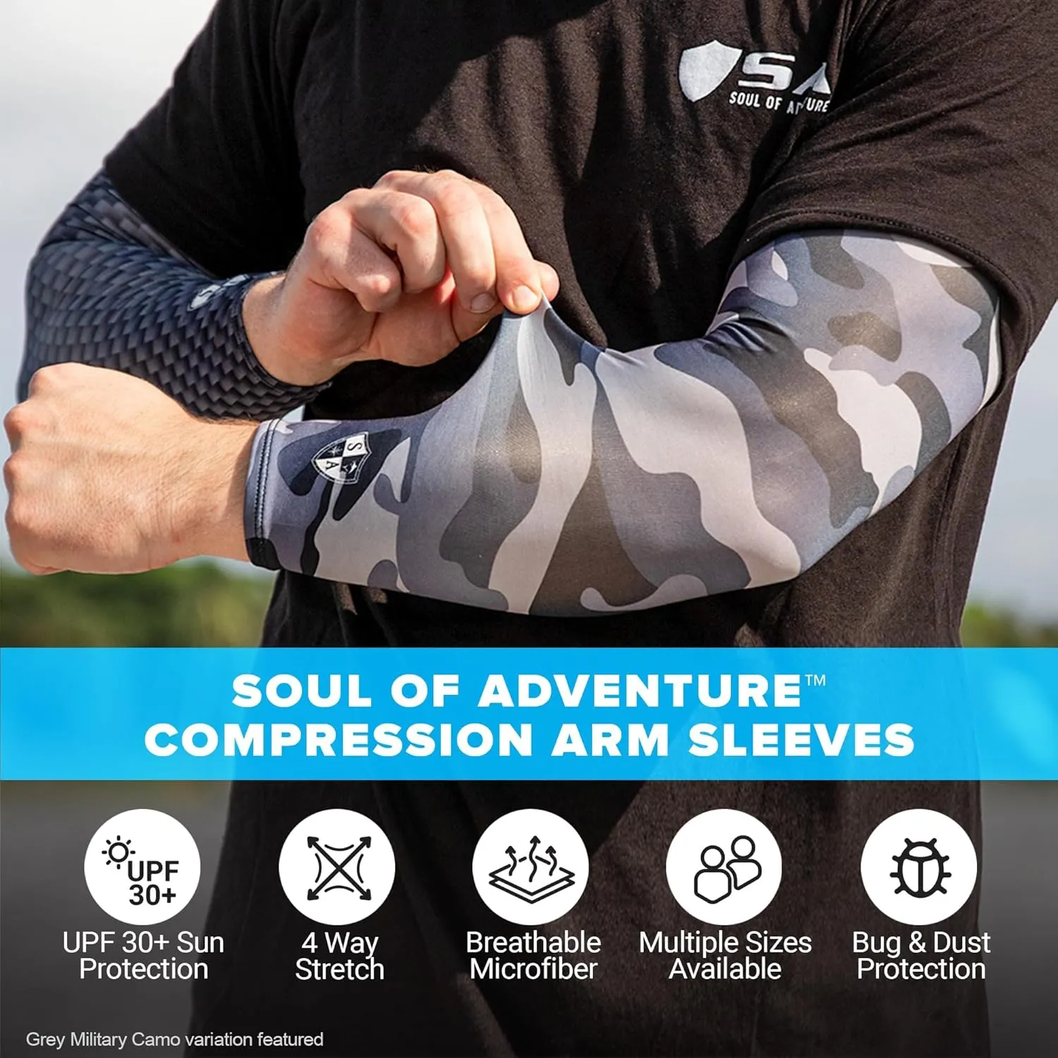 S A Compression Arm Sleeve UV 30  Sun Protection, Moisture Wicking, 4-Way Stretch