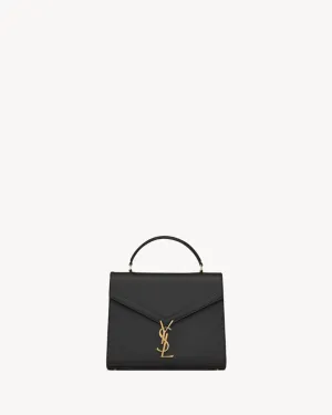 Saint Laurent Cassandra medium top handle bag in grain de poudre embossed leather, M