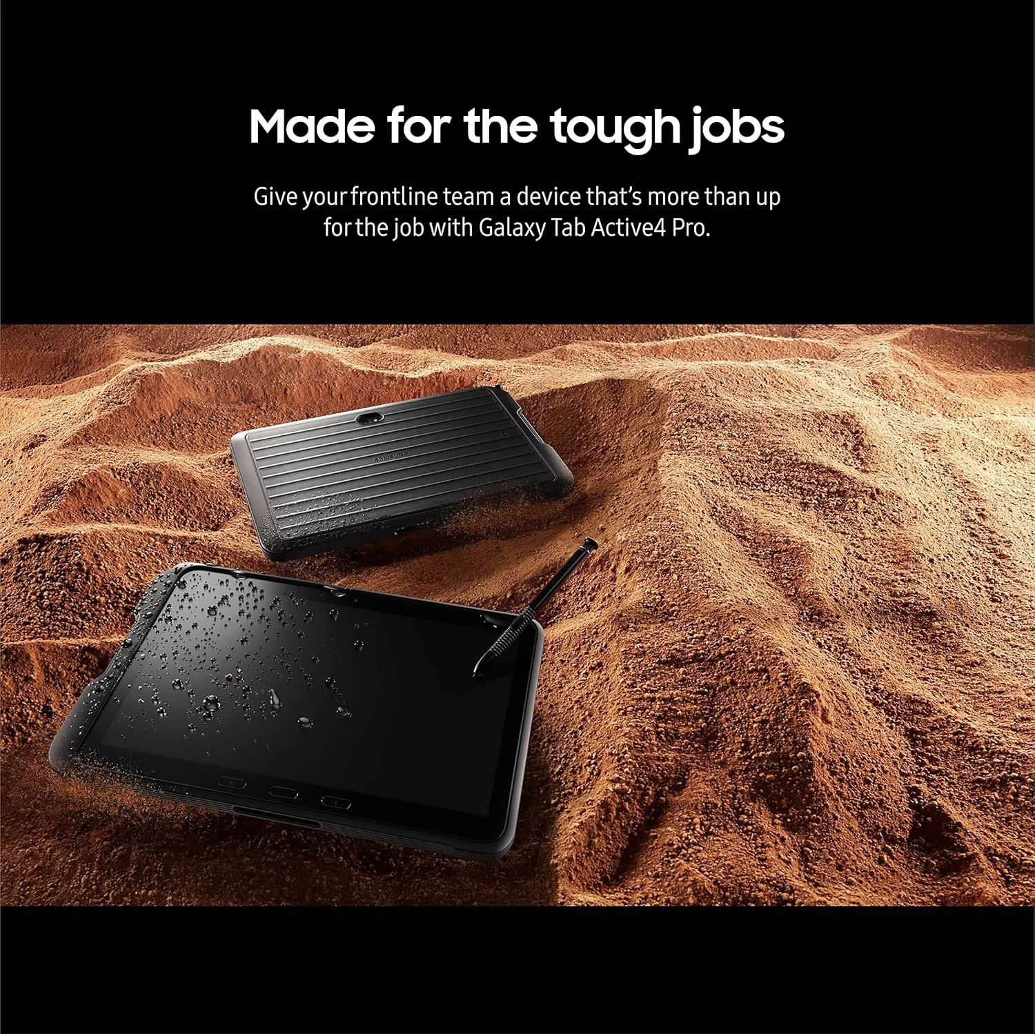 SAMSUNG Galaxy Tab Active4 Pro 10.1” 64GB Wi-Fi Android Work Tablet, LTE Unlocked, 4GB RAM, Rugged Design, Sensitive Touchscreen, Long-Battery Life-for Workers, SM-T630NZKAN20, Black