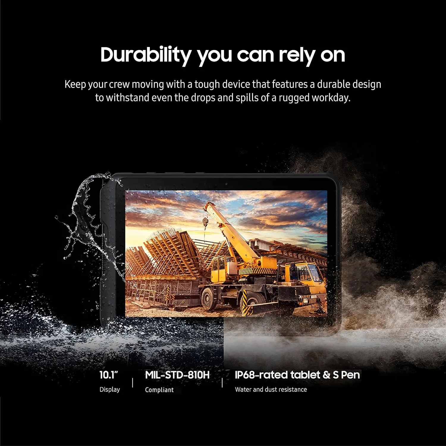 SAMSUNG Galaxy Tab Active4 Pro 10.1” 64GB Wi-Fi Android Work Tablet, LTE Unlocked, 4GB RAM, Rugged Design, Sensitive Touchscreen, Long-Battery Life-for Workers, SM-T630NZKAN20, Black
