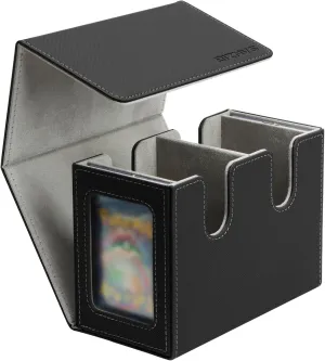 SANZIE Card Deck Box for MTG Commander Deck Box with 2 Toploaders 35PT fits 260  Single Sleeved Trading Cards TCG Box for Magic Game Cards (Black&Grey)