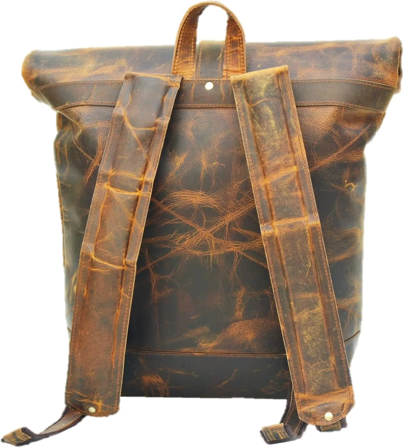 Satchel And Fable Leather Travel Laptop Backpack 17 Inch Vintage Shoulder Bag Unisex