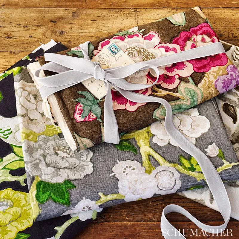 Schumacher Bermuda Blossoms Slate Fabric