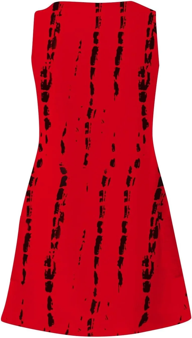 Scoop Neck Sleeveless Dresses for Women Summer with Pockets Spring Fashion Graphic Classic School Comfort Sundress