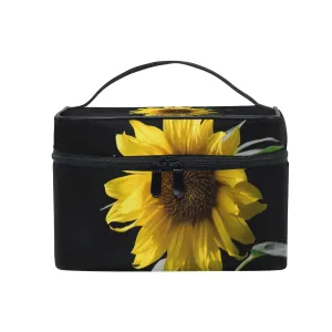 senya Travel Makeup Bags With Zipper Sunflower In The Dark Cosmetic Bag Toiletry Bags Train Cases Storage Bags Portable for Women Girls