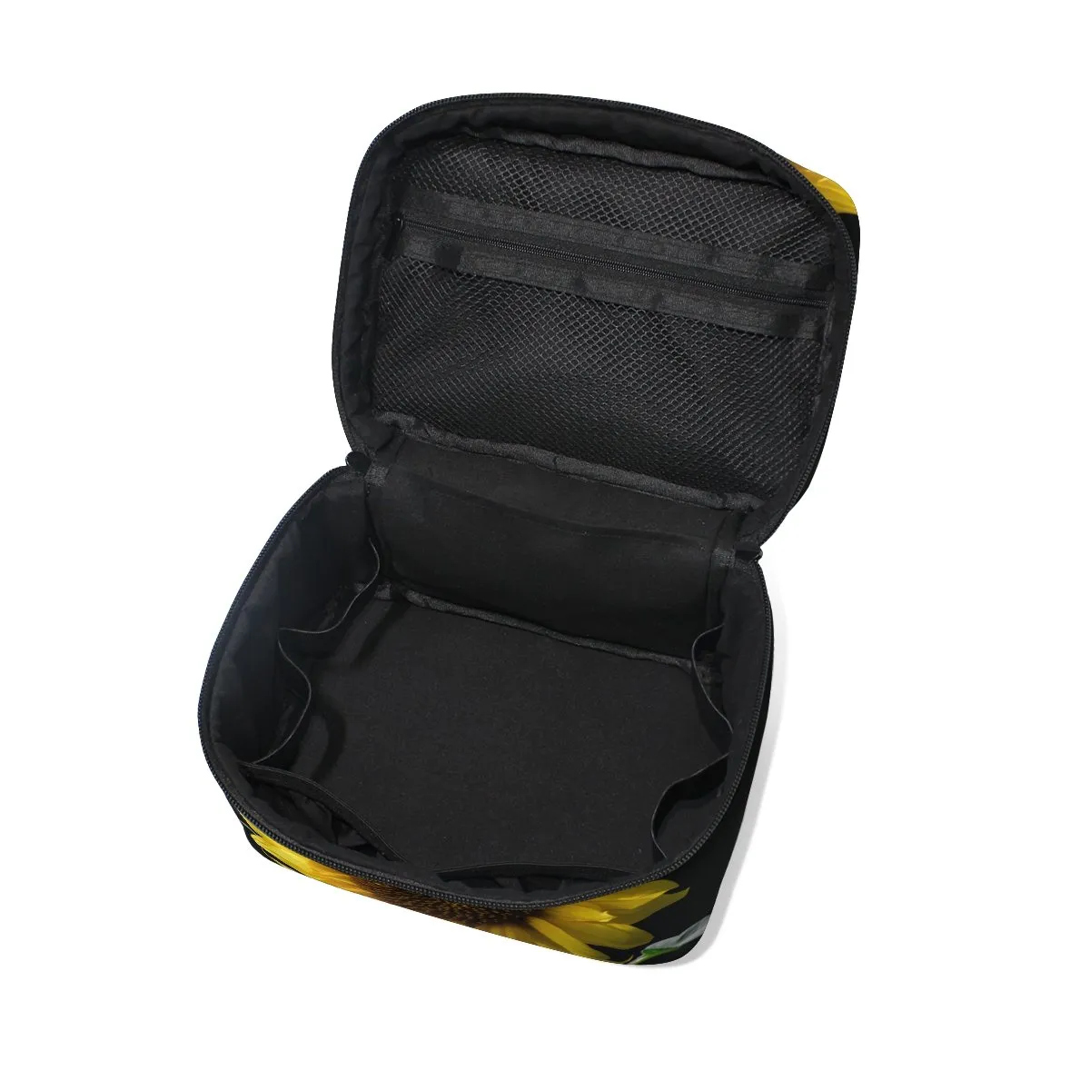 senya Travel Makeup Bags With Zipper Sunflower In The Dark Cosmetic Bag Toiletry Bags Train Cases Storage Bags Portable for Women Girls
