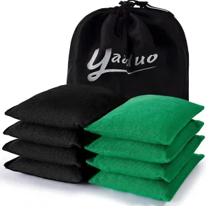 Set of 8 Regulation Cornhole Bags Double Sided, Weather Resistant Bean Bags for Cornhole Toss Game, Corn Hole Beans Bags with Tote Bag