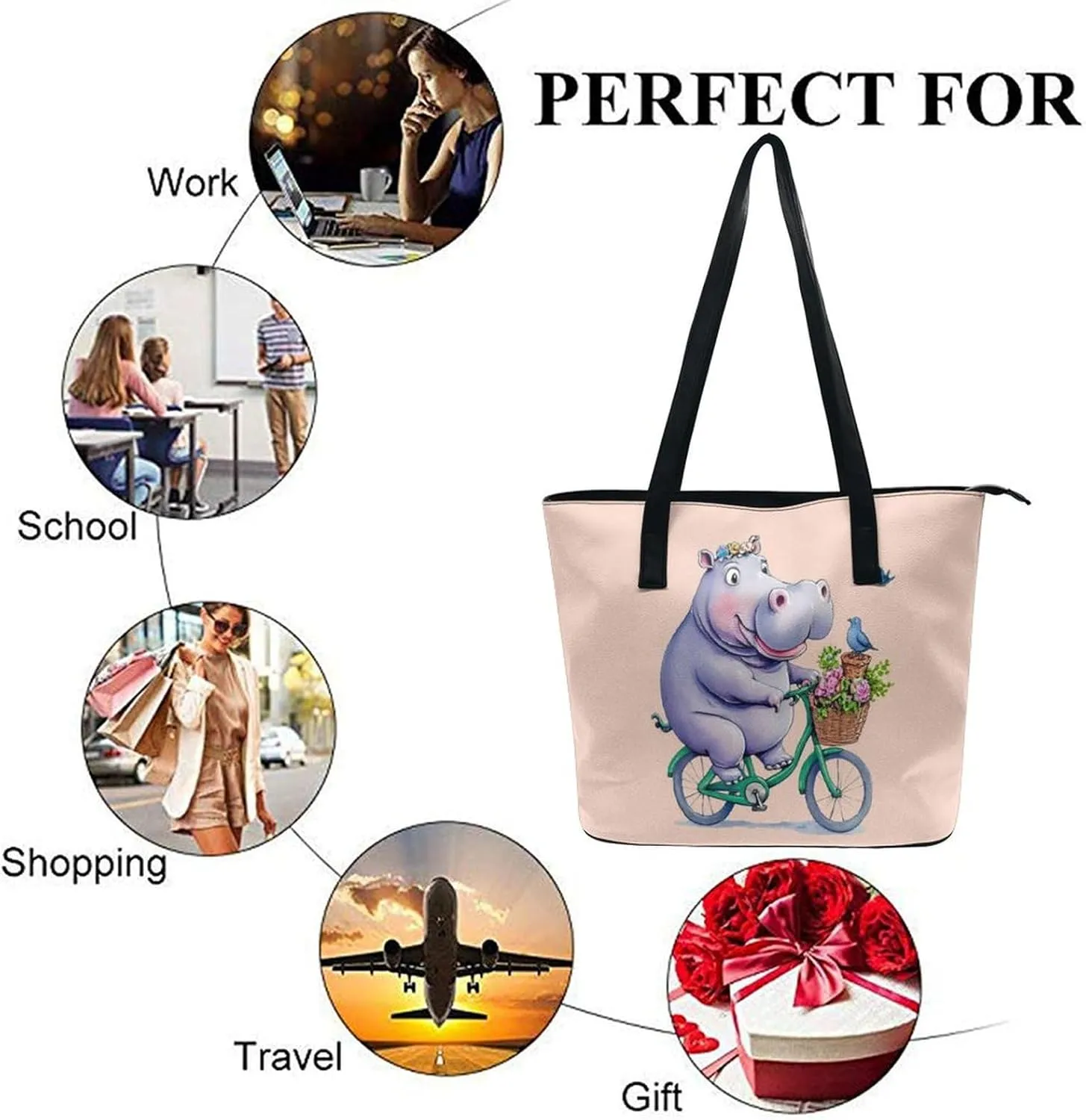 Shopping Bag Work Tote Shoulder Bag for Womens