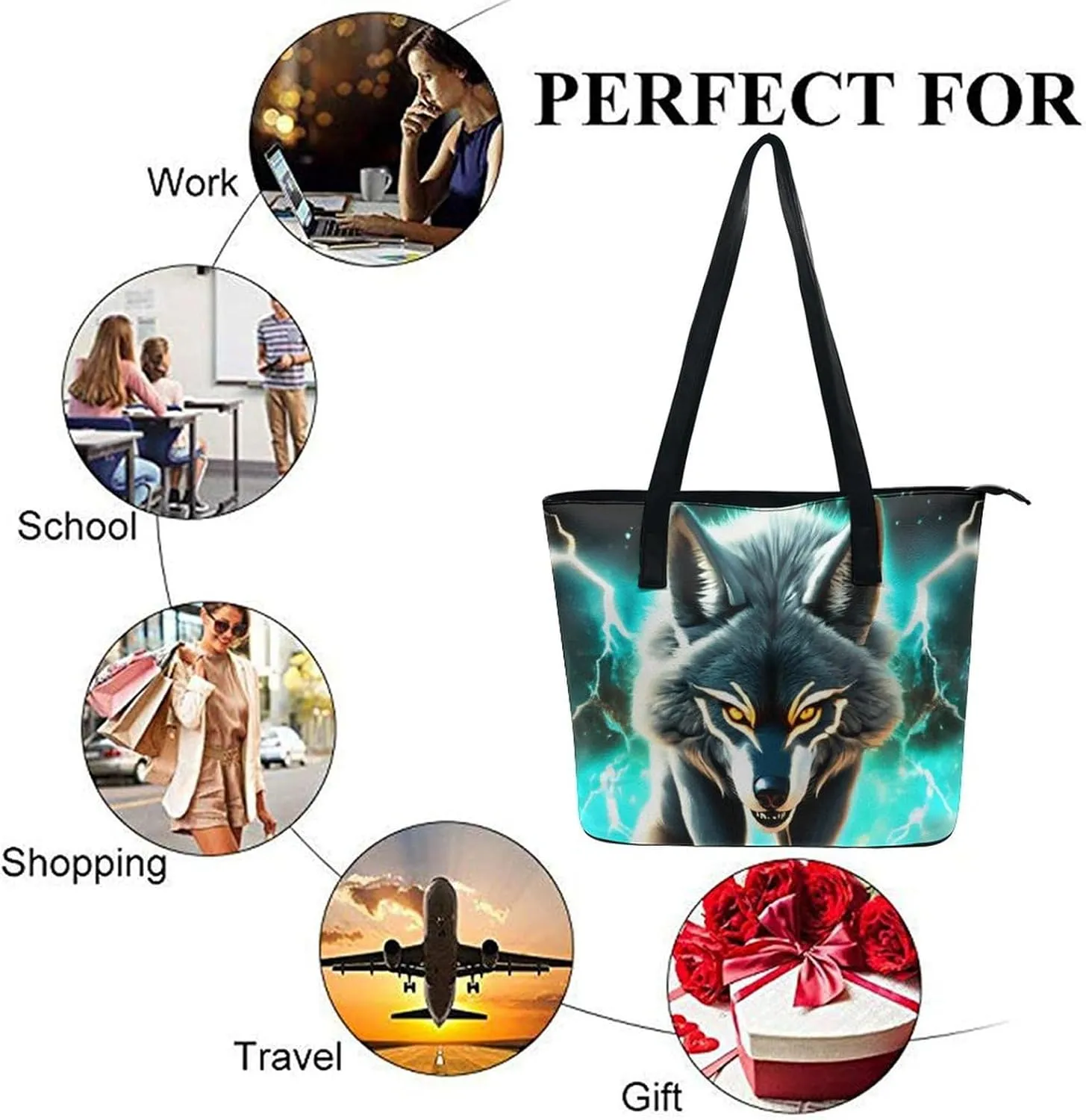 Shopping Bag Work Tote Shoulder Bag for Womens