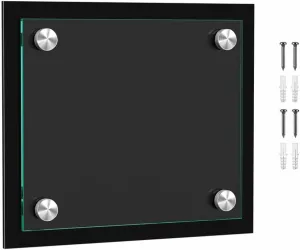 Sign Holder Door or Wall Mount 6" x 6" Graphic Image Frame with Stainless Steel Standoffs 7" x 7" Overall Dimensions Black with Green Edging Acrylic for Lobbies and Waiting Rooms by Marketing Holders