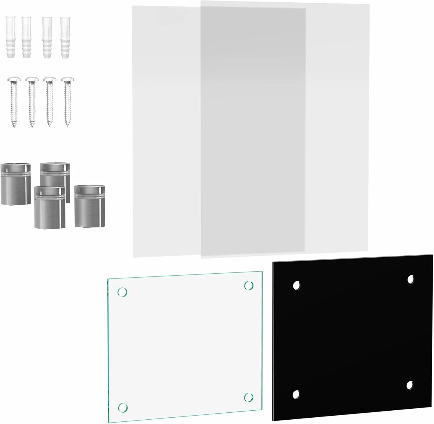 Sign Holder Door or Wall Mount 6" x 6" Graphic Image Frame with Stainless Steel Standoffs 7" x 7" Overall Dimensions Black with Green Edging Acrylic for Lobbies and Waiting Rooms by Marketing Holders