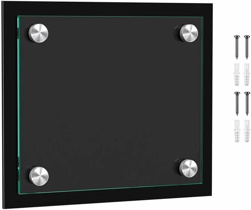 Sign Holder Door or Wall Mount 6" x 6" Graphic Image Frame with Stainless Steel Standoffs 7" x 7" Overall Dimensions Black with Green Edging Acrylic for Lobbies and Waiting Rooms by Marketing Holders