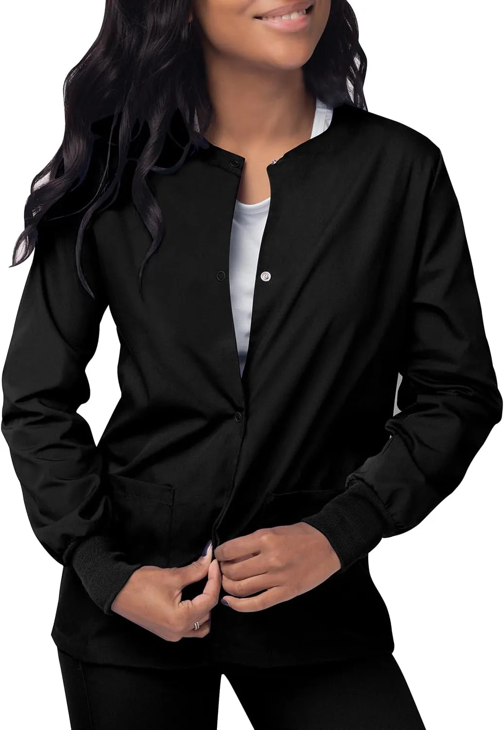 Sivvan Scrubs for Women - Front Snap Warm - Up Jacket