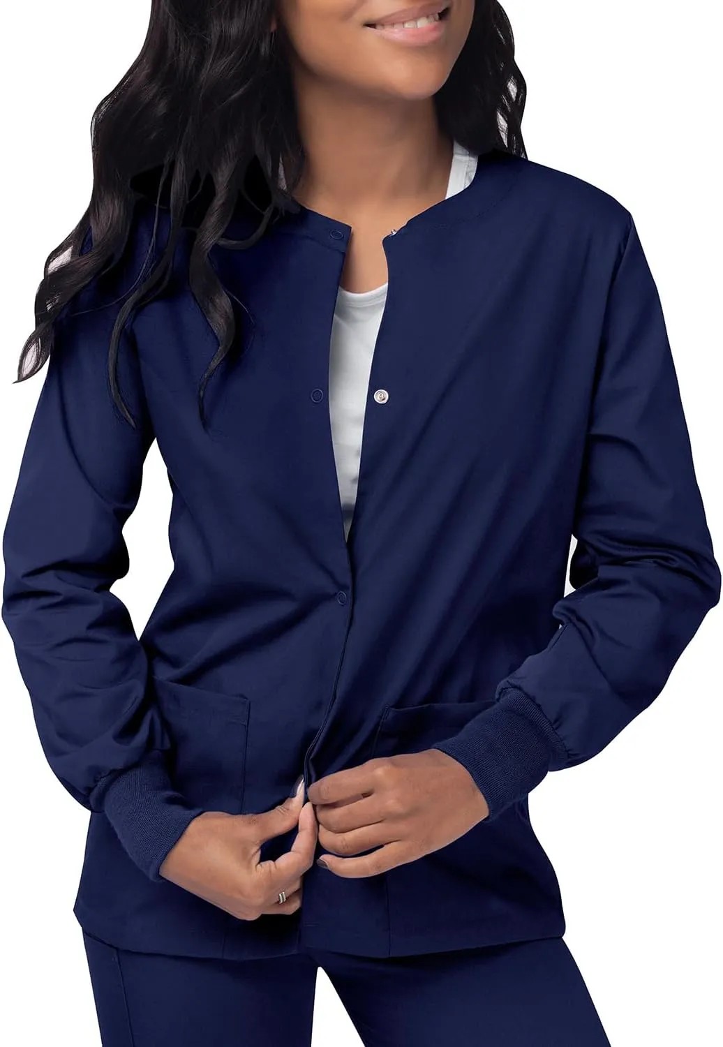 Sivvan Scrubs for Women - Front Snap Warm - Up Jacket