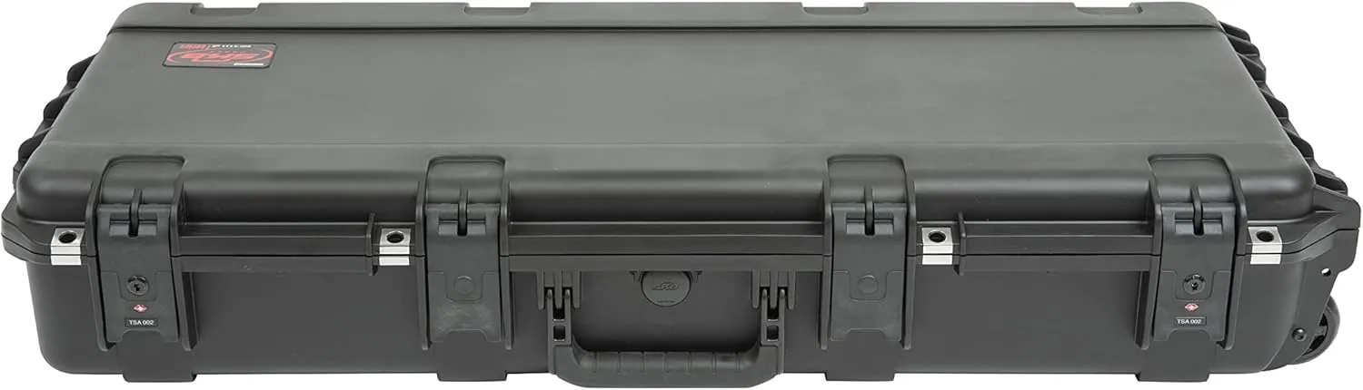 SKB Cases 3i-3614-TKBD iSeries 49-Note Keyboard Case, Waterproof Injection Molded Shell, 14 Total Hook-and-loop Pads in 4 Different Sizes, Pull Handle and Wheels for Easy Towing