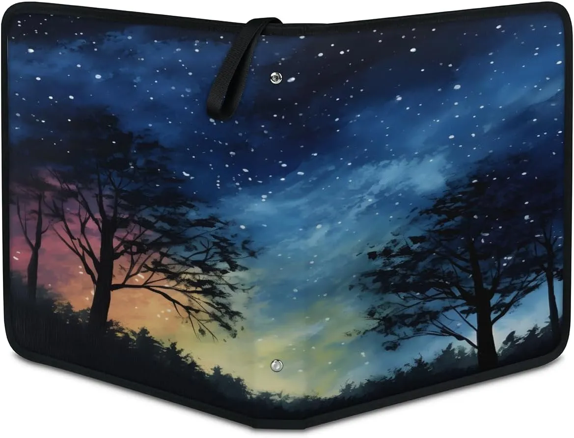 Sky Forest 3 Ring Trading Zipper Binder Strap, Trading Card Binder 4 Pocket, 400 Pockets Card Holder with 50 Removable Sleeves for Game Cards