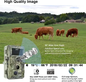 SL122 Pro Trail Camera, 16MP with Motion Activated Night Vision Waterproof for Hunting, Wildlife Deer Scouting and Property Security