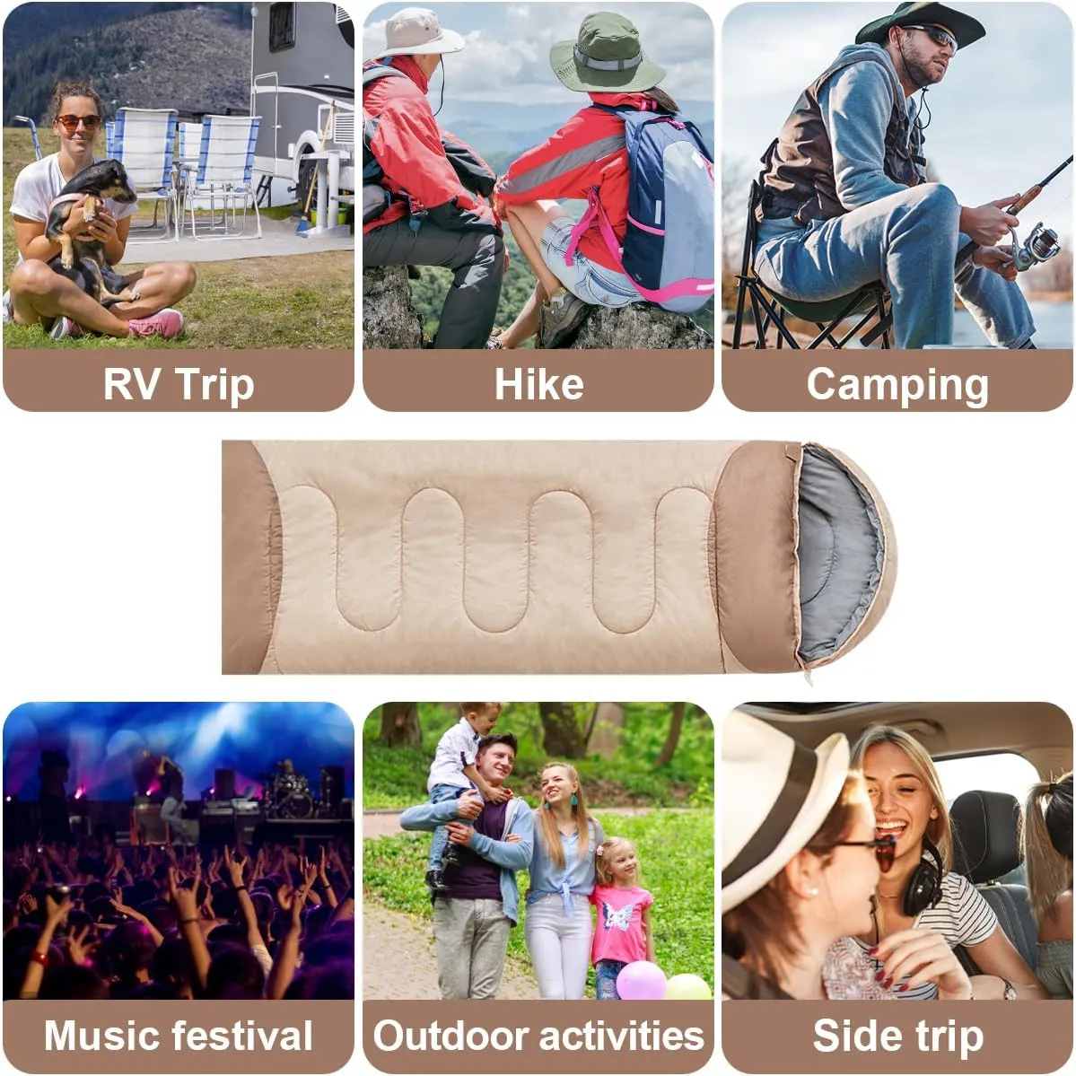 Sleeping Bag for Adults Backpacking Camping Hiking Detachable Washable Single Camping Sleeping Bag Indoor Outdoor
