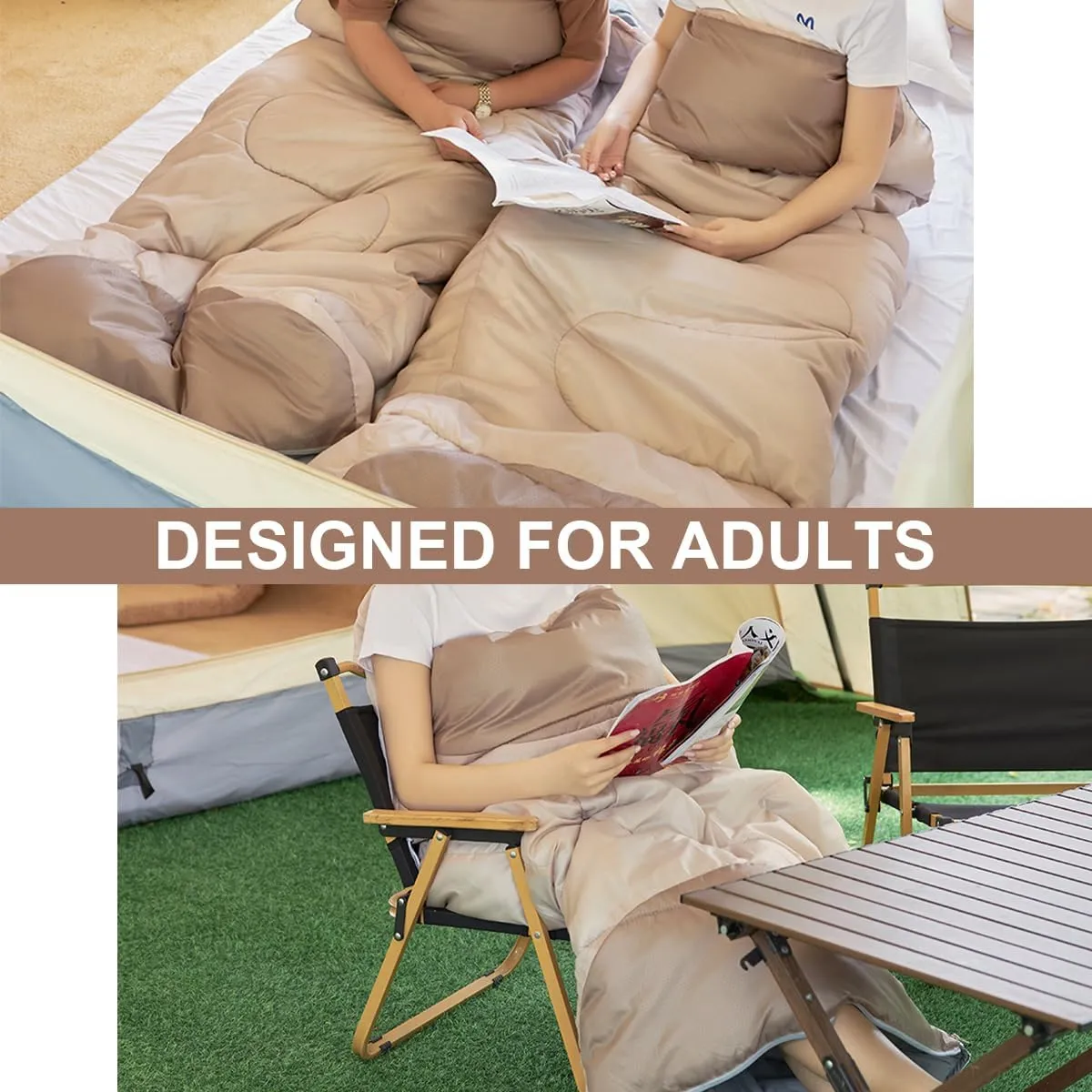 Sleeping Bag for Adults Backpacking Camping Hiking Detachable Washable Single Camping Sleeping Bag Indoor Outdoor