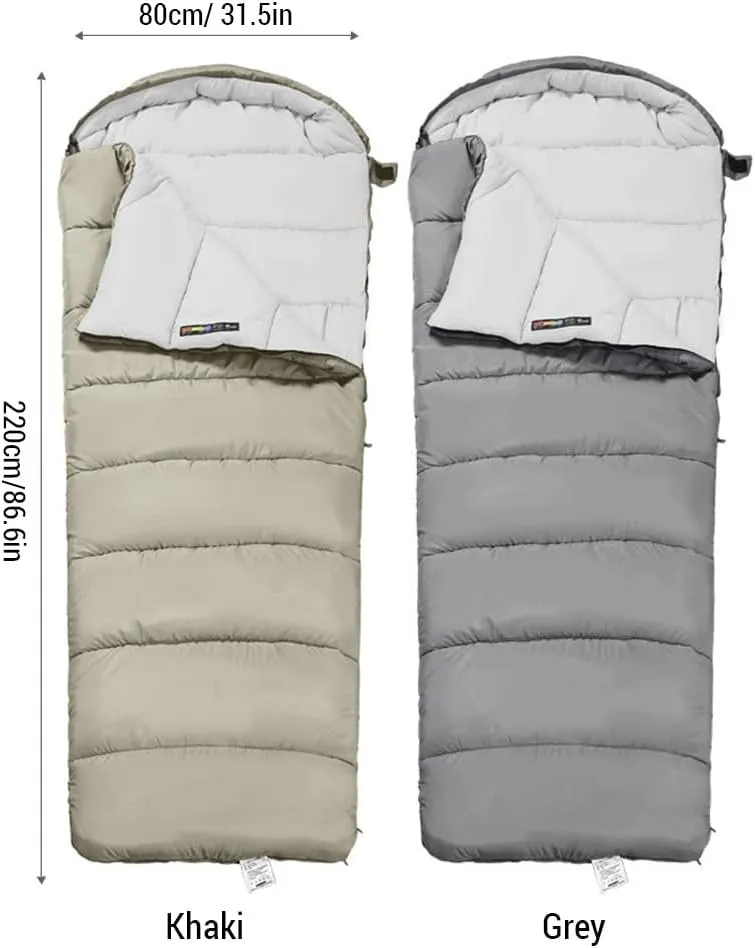 Sleeping Giant, BSEWO Camping Sleeping Bags Double Persons Sleeping Bags for Adults Cold Weather 12°C- -18°C Cold-Resistant with Hooded Anti-Splashing for Camping Split Into Single Use