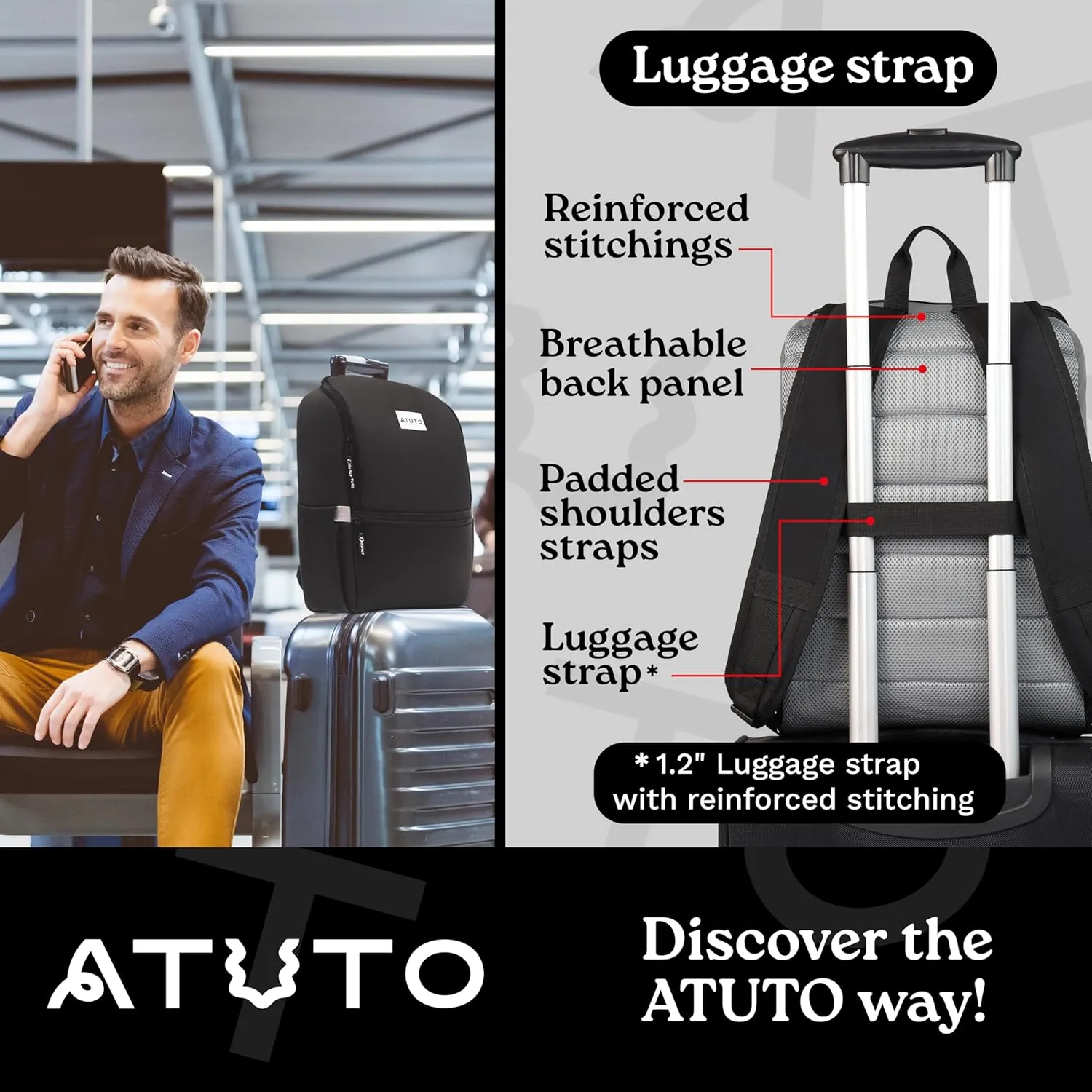 Slim Laptop Backpack for Men with 16 inch Laptop Compartment - Business Work Backpack for Men with Luggage Strap and Trolley Sleeve - Airflow Back, Fully Padded (Grey)