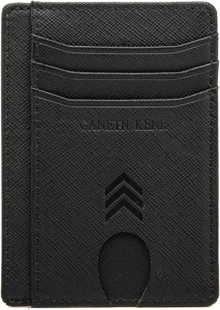 Slim Minimalist Wallet, Front Pocket Wallet, Credit Card Wallet Rfid Blocking,Small Leather Credit Card Holder For Men & Women (Cross Classic Black)