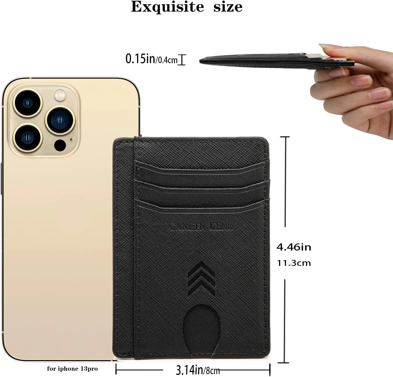 Slim Minimalist Wallet, Front Pocket Wallet, Credit Card Wallet Rfid Blocking,Small Leather Credit Card Holder For Men & Women (Cross Classic Black)