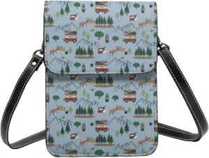 Small Crossbody Bags for Women, Leather Camping Caravan Cell Phone Cross Body Bag Wallet Purses