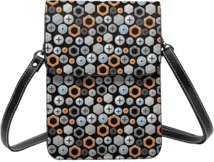 Small Crossbody Bags for Women, Leather Colorful Screws Cell Phone Cross Body Bag Wallet Purses