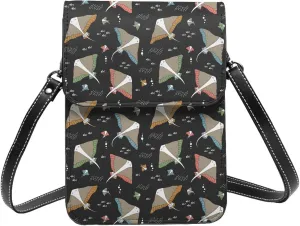 Small Crossbody Bags for Women, Leather Stingrays Fish Cute Black Cell Phone Cross Body Bag Wallet Purses