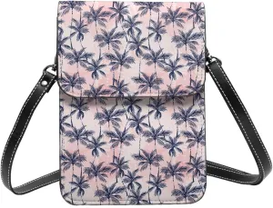Small Crossbody Bags for Women, Leather Tropics Palm Trees Cell Phone Cross Body Bag Wallet Purses