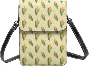Small Crossbody Bags for Women, Leather Yellow Corn Cell Phone Cross Body Bag Wallet Purses