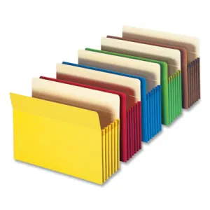 Smead Colored File Pockets, 5.25" Expansion, Letter Size, Assorted Colors, 5/Box