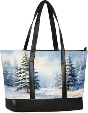Snow Woods Laptop Tote Bag for Women Lightweight Work Purse with Multiple Compartments Fits 13-15.6 Inch Laptop Tablet Shoulder Bag for Office Travel Daily Use