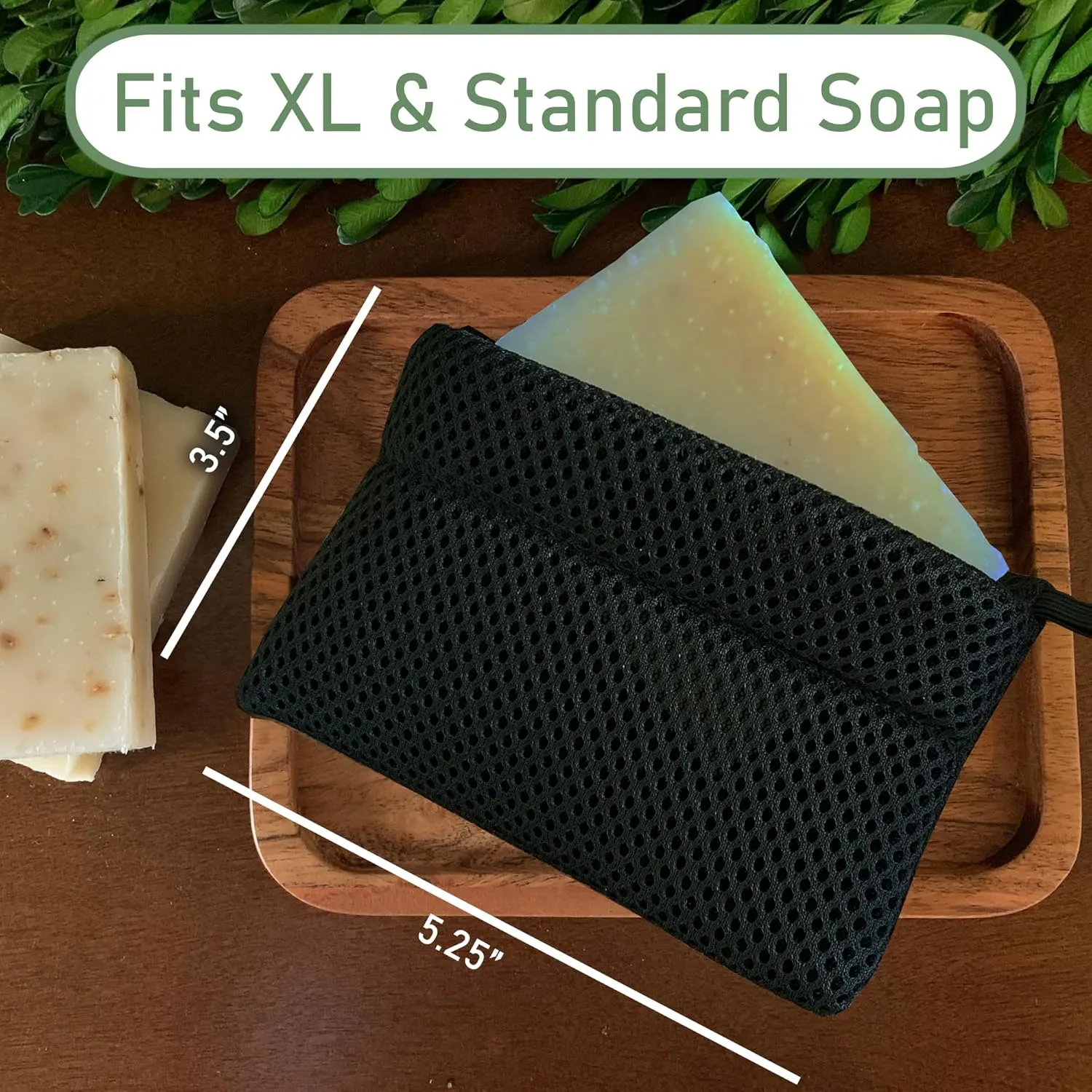 Soap Bag 100% Recycled & Made in North America - Soap Saver Pouch, Loofah Bath Scrubber for Bar Soap   Exfoliator (2-Pack Combo, Gentle and Deep Exfoliation)