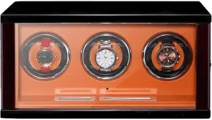 Solid Wood Automatic Watch Winder with Piano Paint, Exterior, Touchscreen, Silent Motor for Men and Women Watches, Pillow Accessories