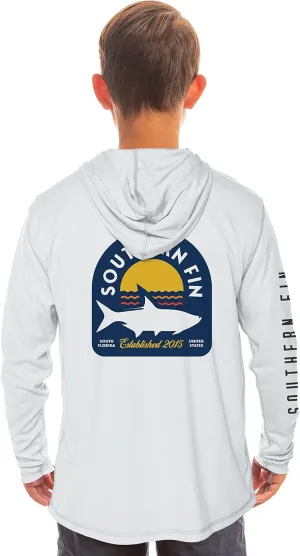 Southern Fin Apparel Kids Fishing Hoodie Shirt Long Sleeve UV UPF SPF Sun Protection Youth Boys Girls
