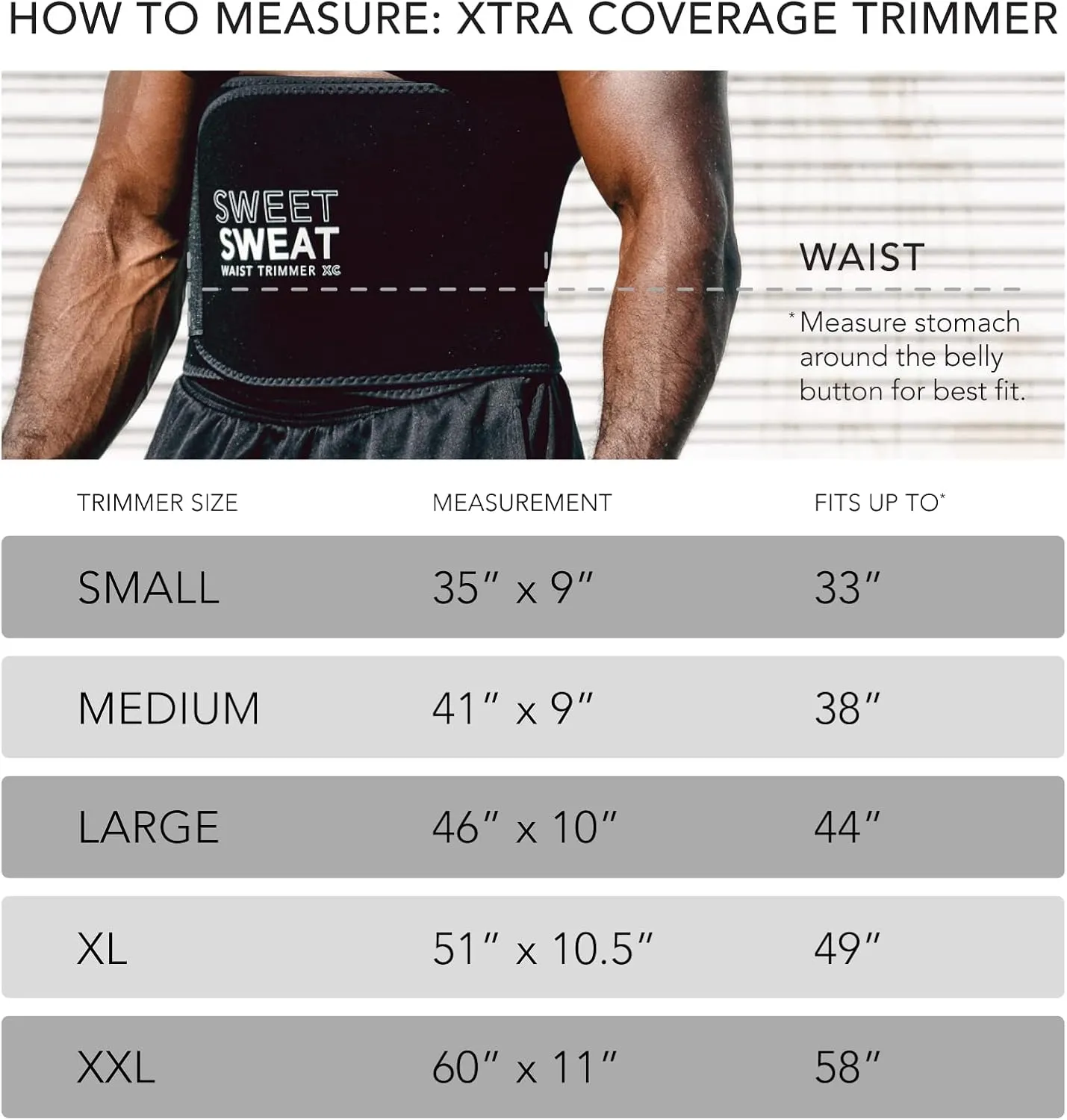 Sports Research® Sweet Sweat Waist Trimmer - Premium Sweat Enhancing Fitness Belt for Women & Men - 5 Adjustable Sizes