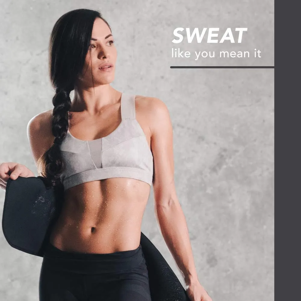 Sports Research® Sweet Sweat Waist Trimmer - Premium Sweat Enhancing Fitness Belt for Women & Men - 5 Adjustable Sizes