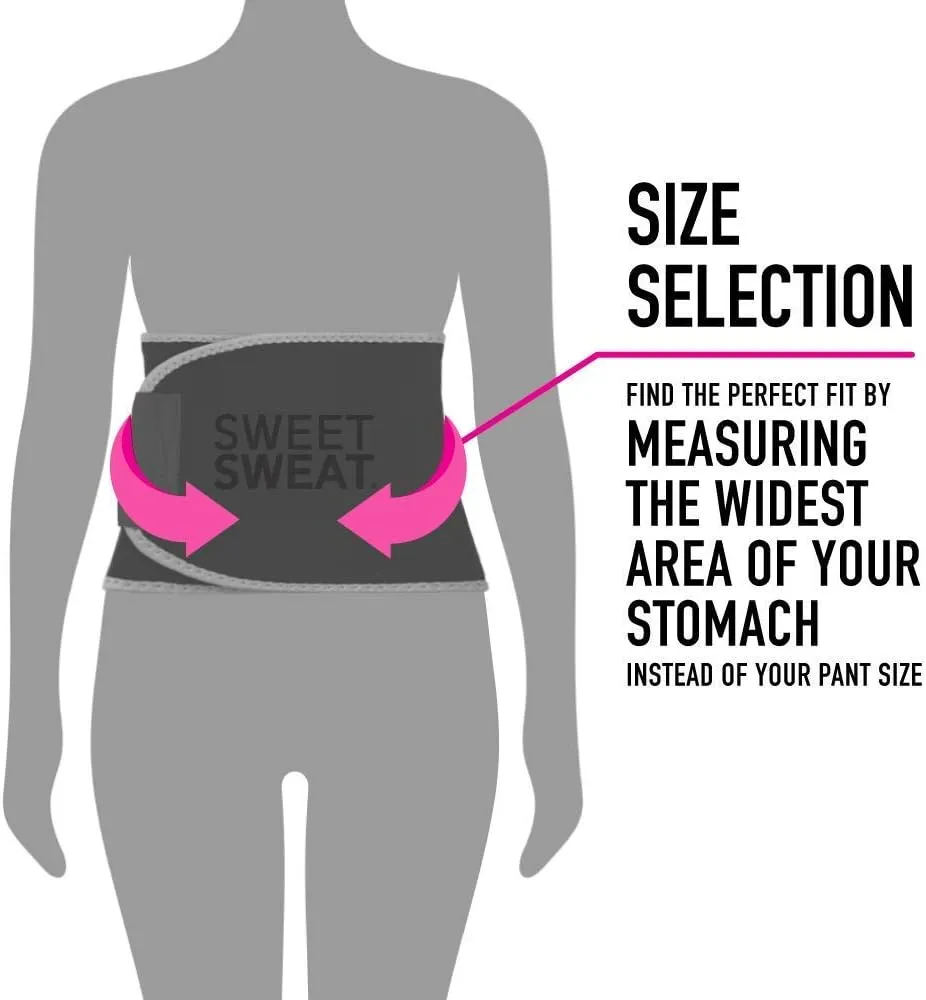 Sports Research® Sweet Sweat Waist Trimmer - Premium Sweat Enhancing Fitness Belt for Women & Men - 5 Adjustable Sizes