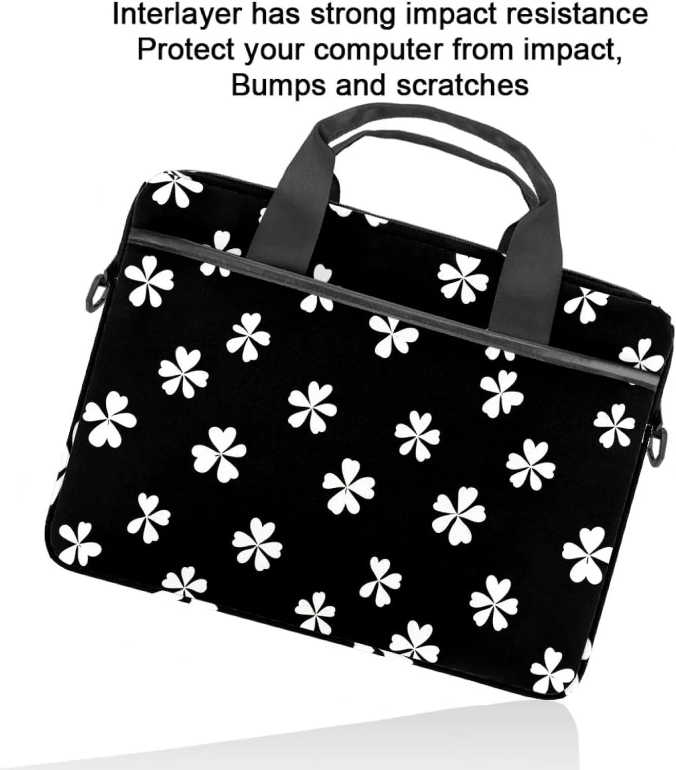 Spring Pattern with Twigs and Moon Laptop Shoulder Bag Slim Computer Briefcase Laptop Sleeve Messenger Case